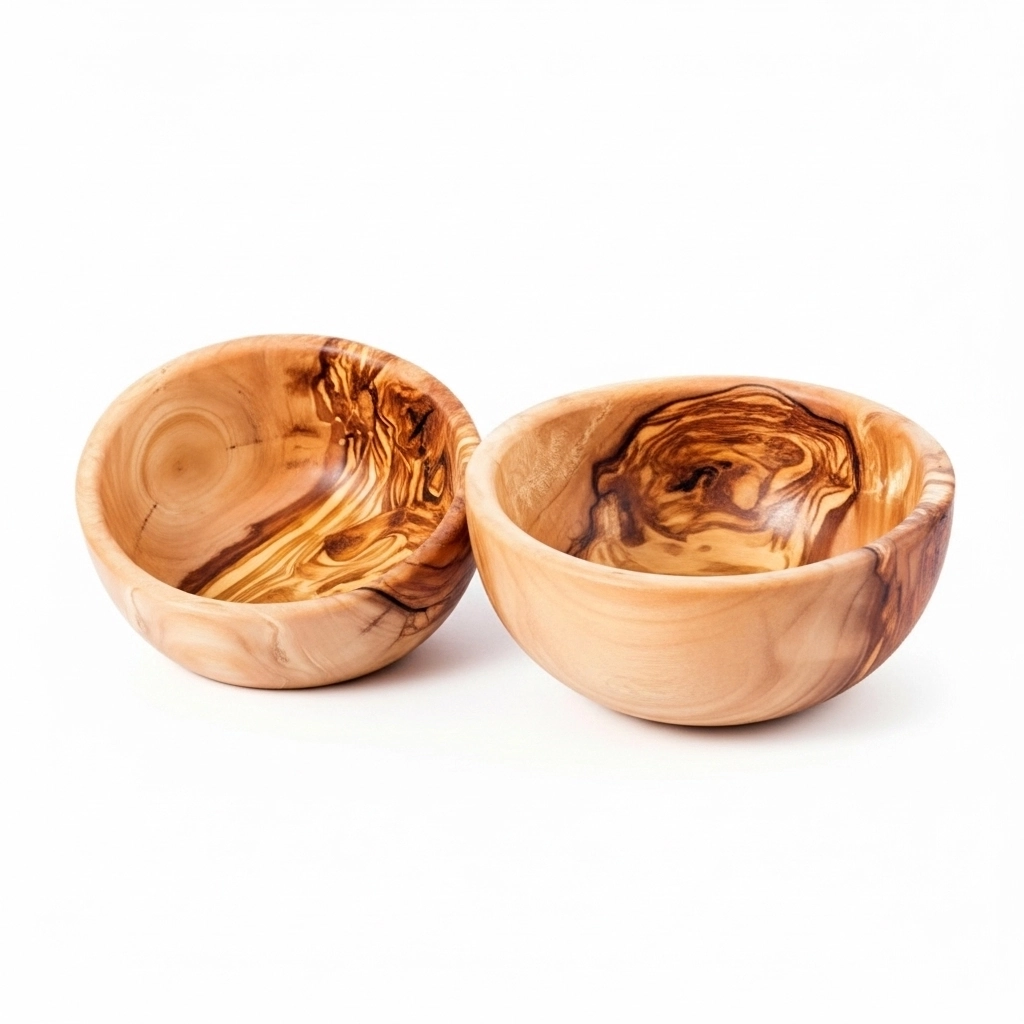 Olive Wood Bowl B02 – وعاء خشب زيتون مصنوع يدويًا