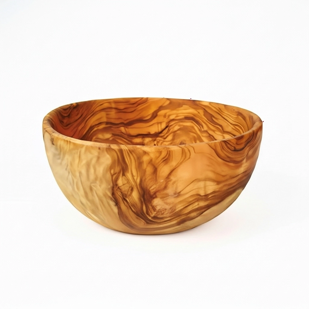 Olive Wood Bowl B04 – وعاء خشب زيتون مصنوع يدويًا