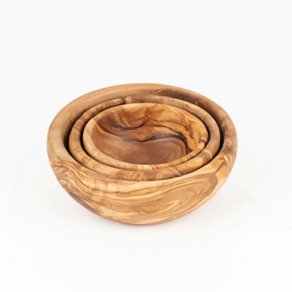 Olive Wood Bowl B05 – وعاء خشب زيتون مصنوع يدويًا