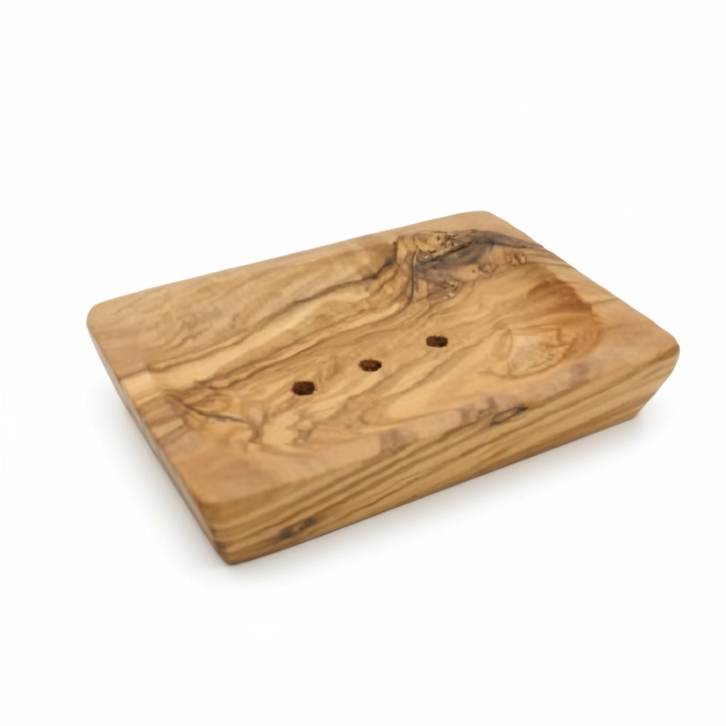 Olive Wood Butter Dish BD02 – (صناعة يدوية)طبق زبدة من خشب الزيتون