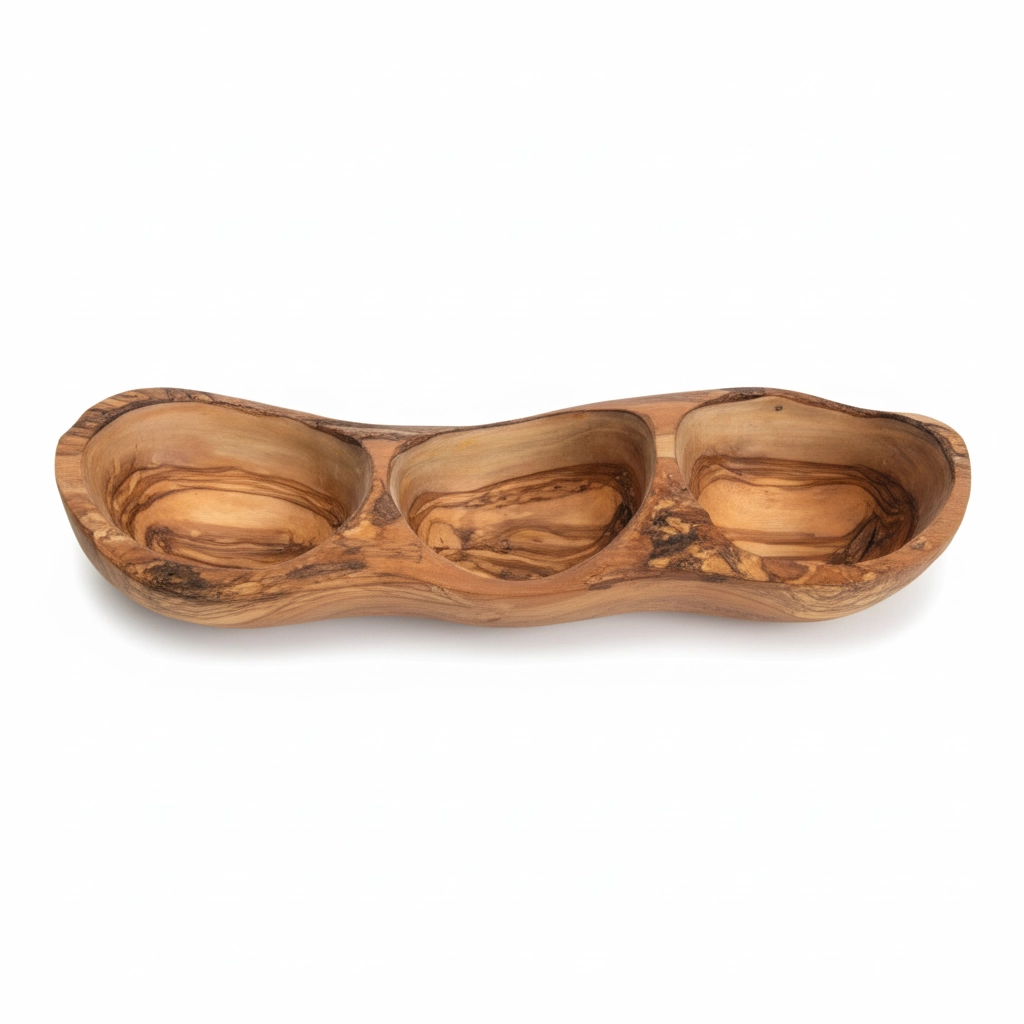 Olive Wood Butter Dish BD03 – (صناعة يدوية)طبق زبدة من خشب الزيتون