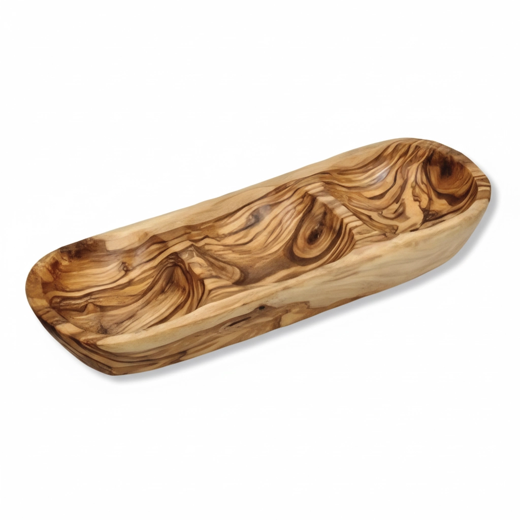 Olive Wood Butter Dish BD05 – (صناعة يدوية)طبق زبدة من خشب الزيتون