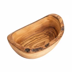 Olive Wood Butter Dish BD06 – (صناعة يدوية)طبق زبدة من خشب الزيتون