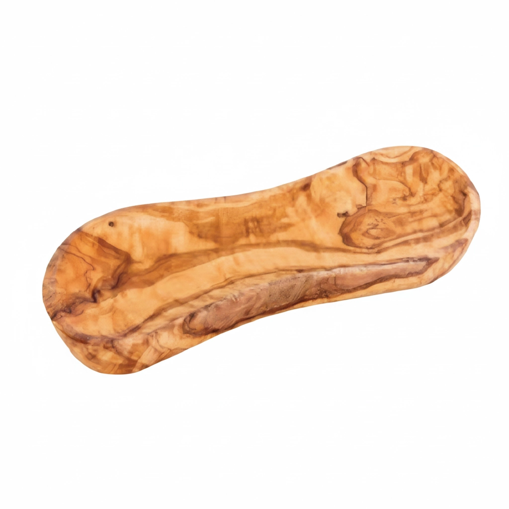 Olive Wood Butter Dish BD08 – (صناعة يدوية)طبق زبدة من خشب الزيتون