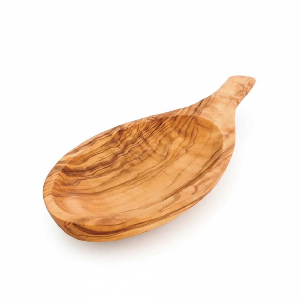 Olive Wood Butter Dish BD09 – (صناعة يدوية)طبق زبدة من خشب الزيتون