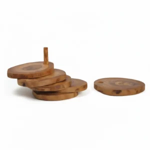 Olive Wood Coaster C01 – (صناعة يدوية)قاعدة أكواب من خشب الزيتون