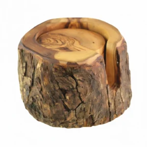 Olive Wood Coaster C04 – (صناعة يدوية)قاعدة أكواب من خشب الزيتون