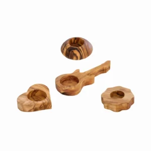 Olive Wood Bottle Coaster Set DV14 – طقم قواعد زجاجات من خشب الزيتون مصنوع يدويًا